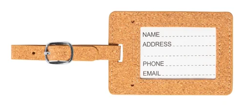Etichetta per bagagli in sughero naturale