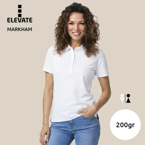 Maglietta polo ELEVATE MARKHAM da donna a manica corta in tessuto piqué elasticizzato da 200gr
