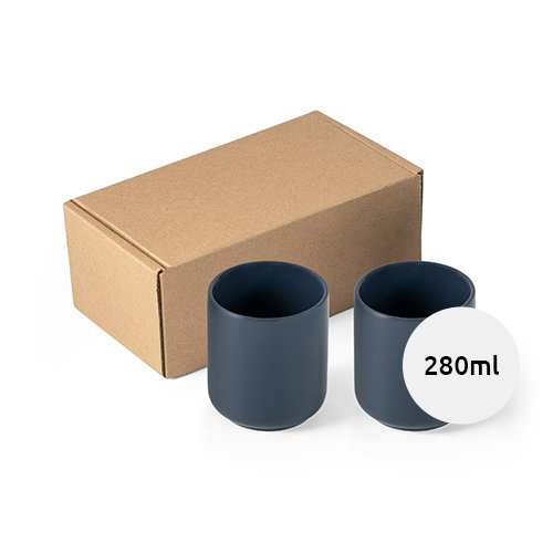 Set di due tazze in ceramica finitura opaca da 280ml