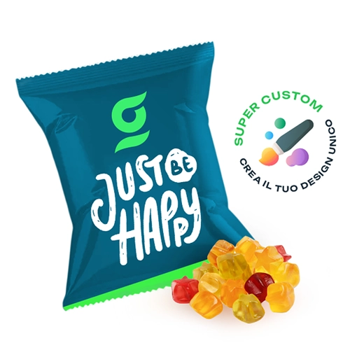 Caramelle gommose alla frutta in Bustine Personalizzate da 10g