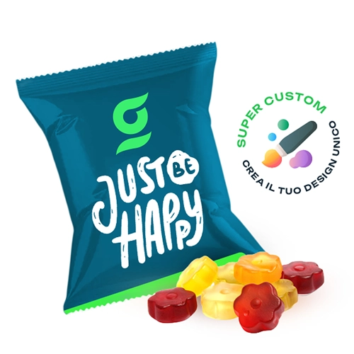 Caramelle gommose alla frutta in Bustine Personalizzate da 10g