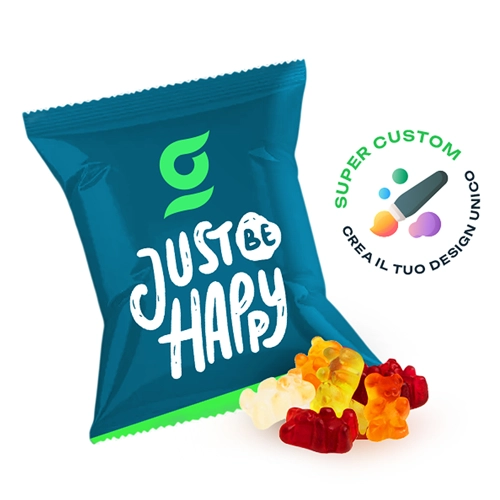 Caramelle gommose alla frutta in Bustine Personalizzate da 10g