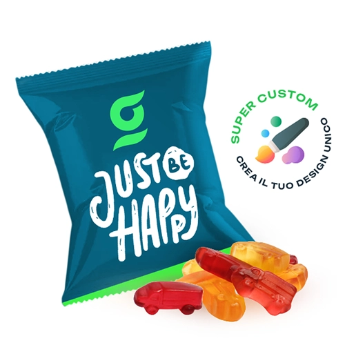 Caramelle gommose alla frutta in Bustine Personalizzate da 10g