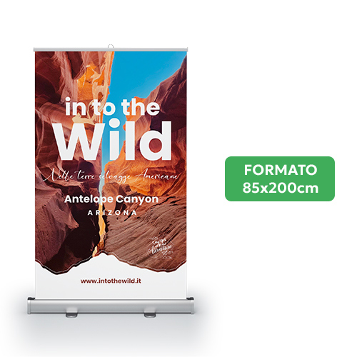 Avvolgibili roll up Superior con borsa per trasporto. Possibilità di richiedere anche il progetto grafico